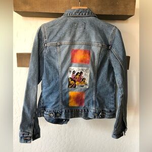 The Limited Denim|Customized Jean jacket, “pocket full of posies” Art to wear